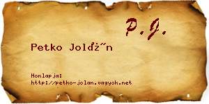 Petko Jolán névjegykártya